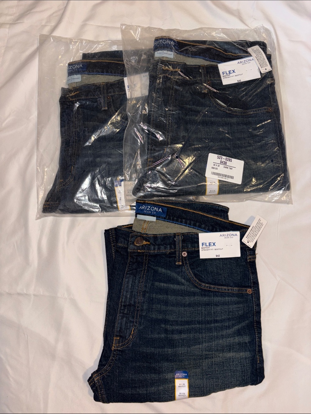 Arizona Jean Company Men’s Dark Blue Bootcut Jeans - Flex 36x32